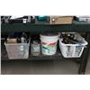 Image 1 : Joint Compound, Maintenance Fluids, Wood Clamps - Bottom Shelf
