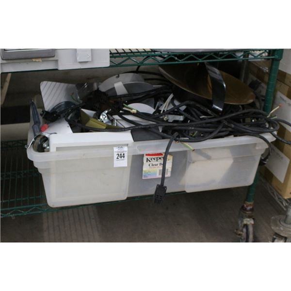 Tote w/Electrical, Asst. Hardware, Casters