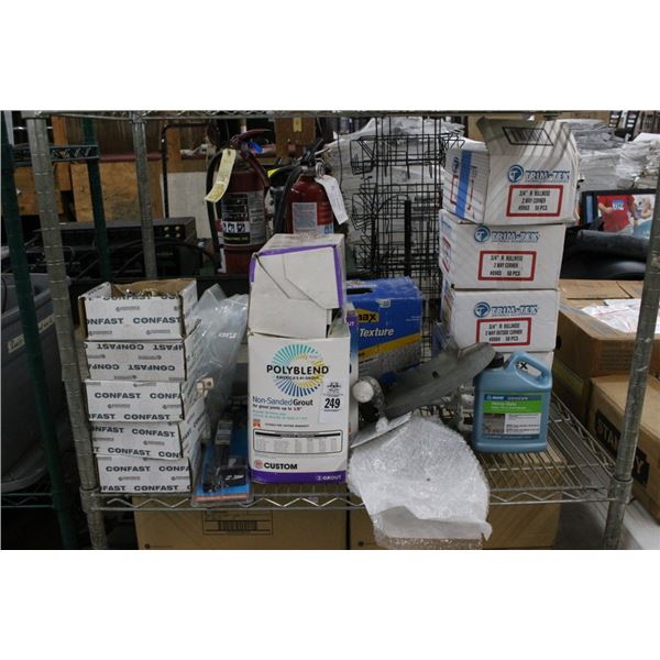 Concrete Anchors, Grout, Texture, Asst. Supplies On Shelf