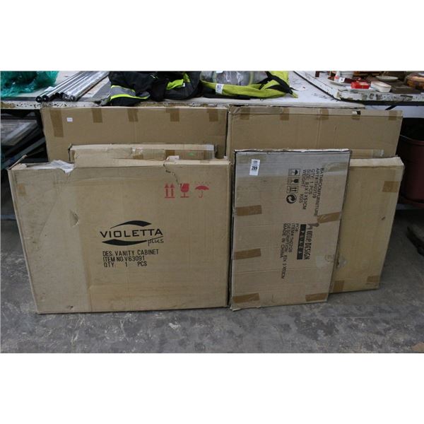 Vanity Cabinets, Accessories In Boxes