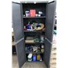 Image 2 : Grey Plastic Storage Cabinet w/Asst. Paint Supplies