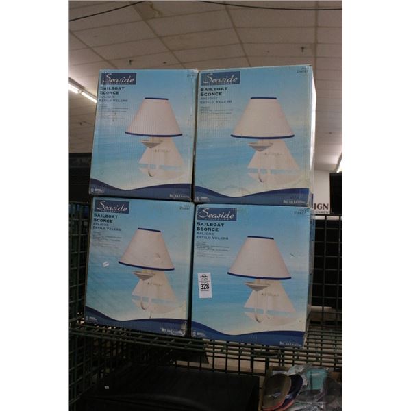 4-Sailboat Sconce Lamps - 4 X $