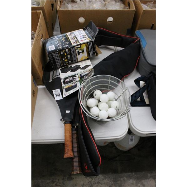 Tennis Rackets, Golf Balls, Paint Spray Gun, Baseball Bag