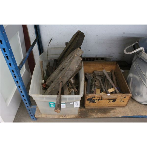 Vintage Tools, Wood Clamps, More - 3 Bins