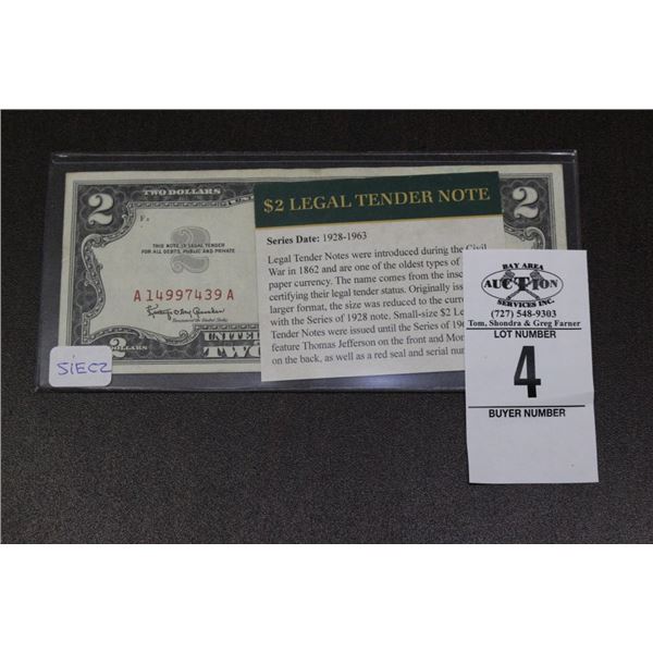 $2 Legal Tender Note