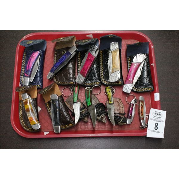 12-Custom Pocket Knife w/Sheath - 12 X $