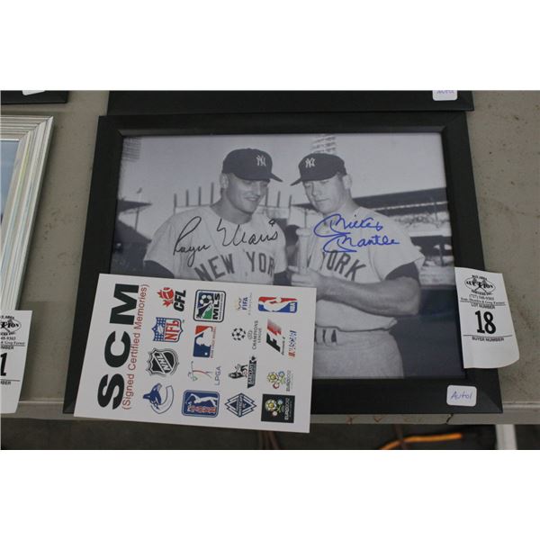 Roger Williams/Mickey Mantle Vintage Autographed Photo w/COA