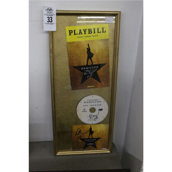 Hamilton Autographed Playbill/CD Framed
