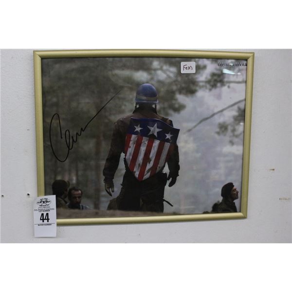 Captain America Framed Autographed Photo