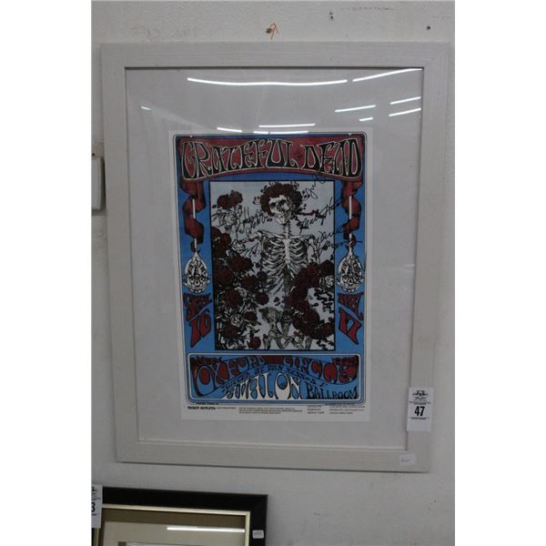 Grateful Dead Band Autographed Framed Promotion
