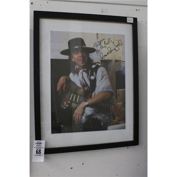 Stevie Ray Vaughn Signed Framed Photo