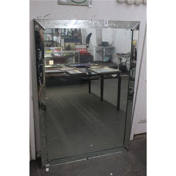 Etched Mirrored Framed 3'  X  5'  - No Shipping