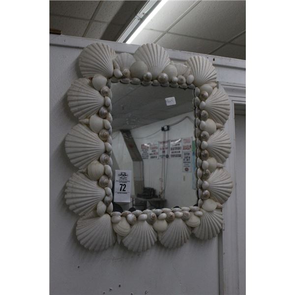 Sea Shell Framed Mirror - Approx. 15"  X  20"  - No Shipping