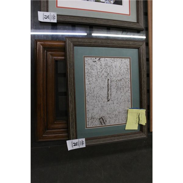 Oriental 50's Abstract Framed Art, Frame