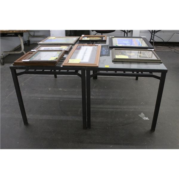 2-Metal w/Glass Top Rectangular Dining Tables - 2 X $