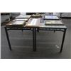 Image 1 : 2-Metal w/Glass Top Rectangular Dining Tables - 2 X $