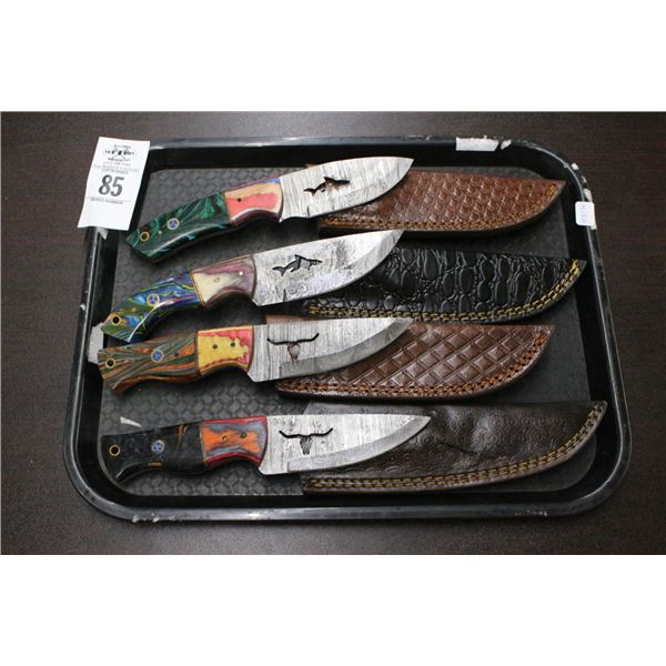 4-Custom Knife w/Sheath - 4 X $