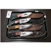 Image 1 : 4-Custom Knife w/Sheath - 4 X $