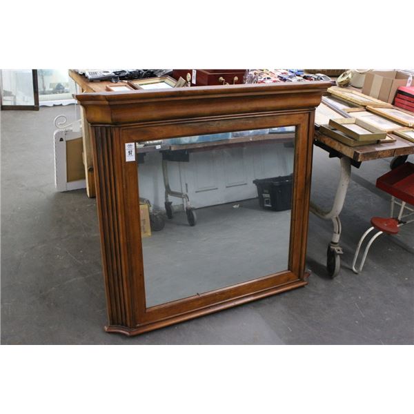Large Cherry Mantle Framed Mirror - No Shipping