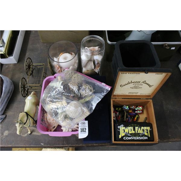 Decorator Shells, Spheres, Horsedrawn Wagon, Planters, Darts