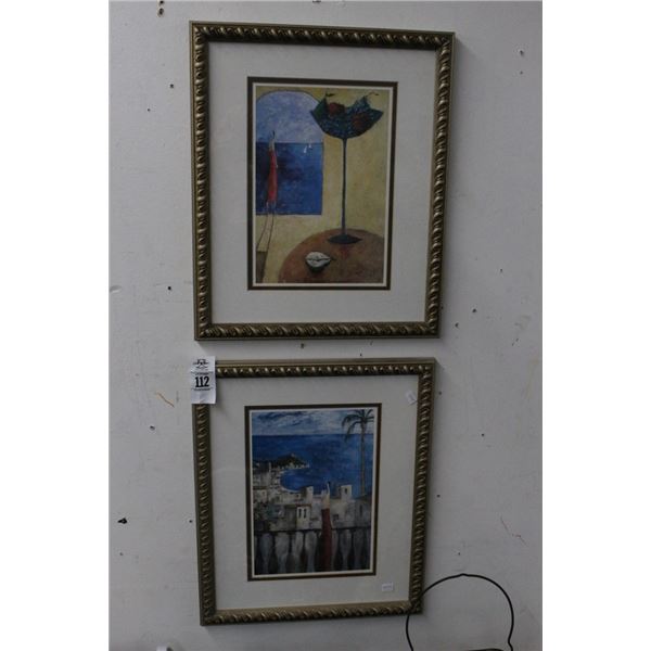 Framed Med/Sea Scape Wall Art - 2