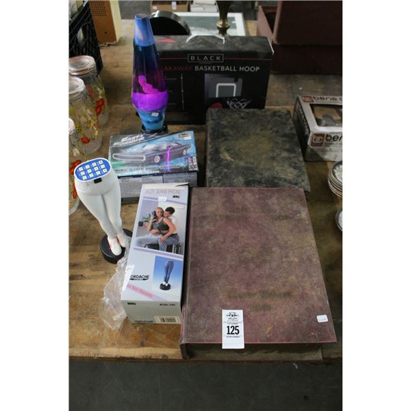 Bookstyle Storage Boxes, Fast & Furious Model, Jordace Telephone, Lava Lamp, Waste Can Hoop