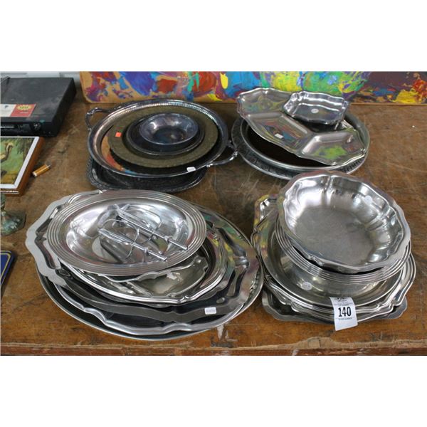 Asst. Metal/Silverplate Serving Plate, Bowls