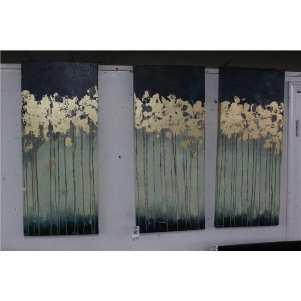 Unframed Oil On Canvas Abstract Wall Art - 3 Pc