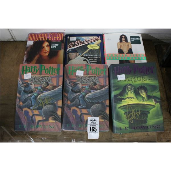 6-Daniel Radcliff Harry Potter Book, Howard Stern, Autographed Baseball Book - 6 X $