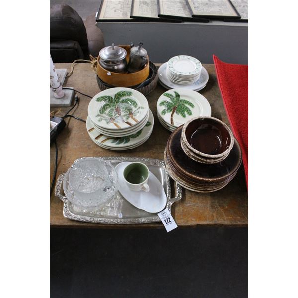 Palm Motif, Asst. Earthtone, Asst. Dishes, Bowls, Décor, More