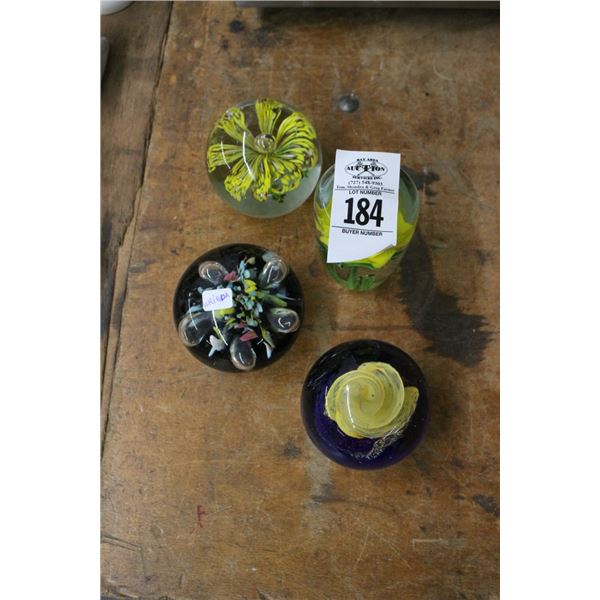 4-Art Glass Paperweight - 4 X $