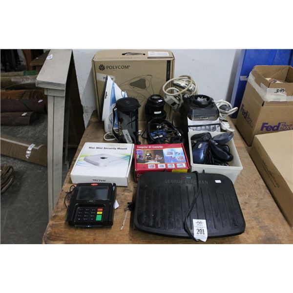FG Grill, Max Security Mount, Computer Mouses, Blender, Speaker, Conference Phone, Iron
