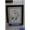 Image 1 : Small Framed Bird Wall Art Signed Hunter