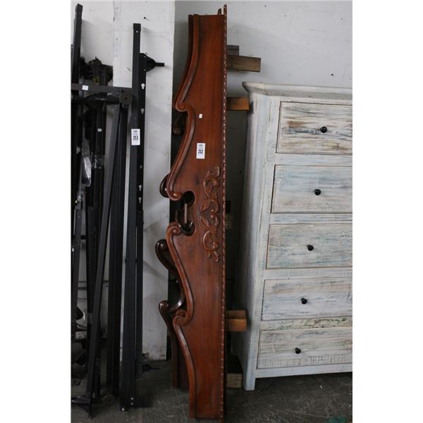Mahogany Carved Mantle Crowns 4 - Missing Finials