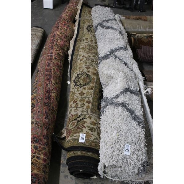 Tan/Black Trim Oriental Approx.  8'  X  10'  Area Rug