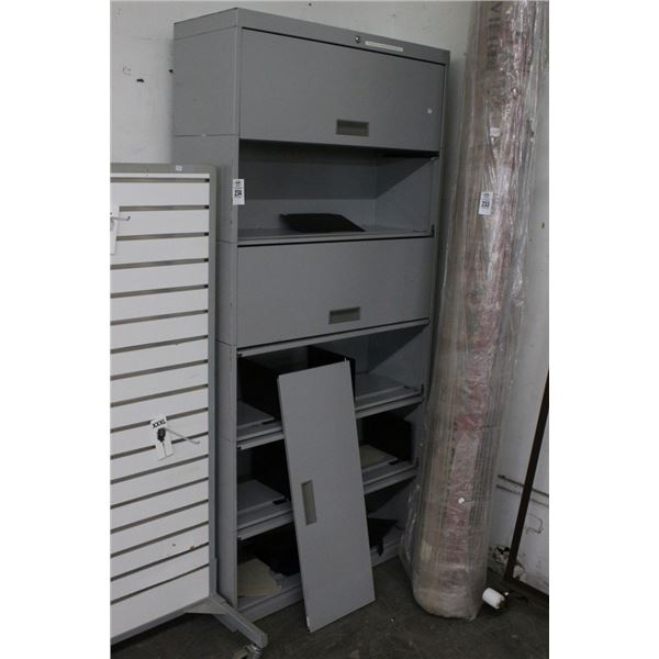 Grey Metal 6 Drawer Lateral File Cabinet