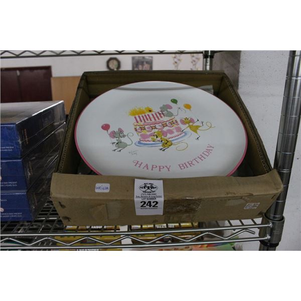 Happy Birthday Musical Footed Cake Plate