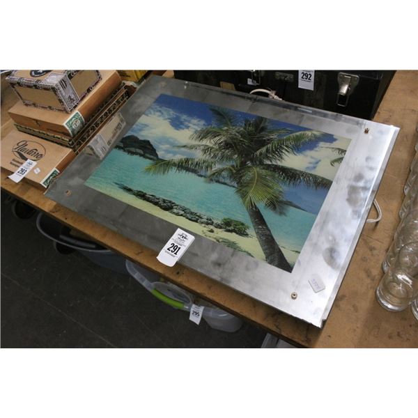 Backlighted Tahitian Beach Photo - Some Damage