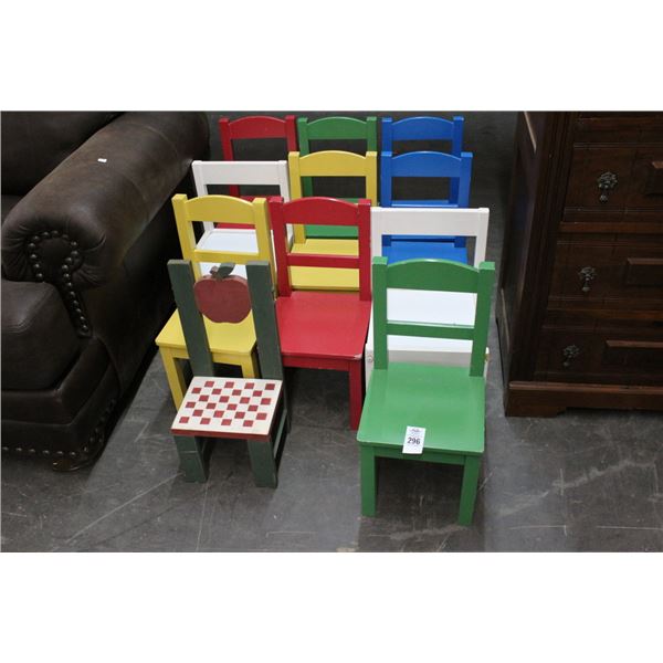 Multi Color Small Child Ladder Back Chairs - 11