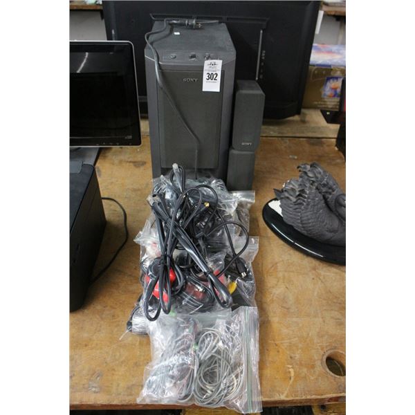 Sony Sub Woofer, Surround Speakers, Asst. Audio Cables