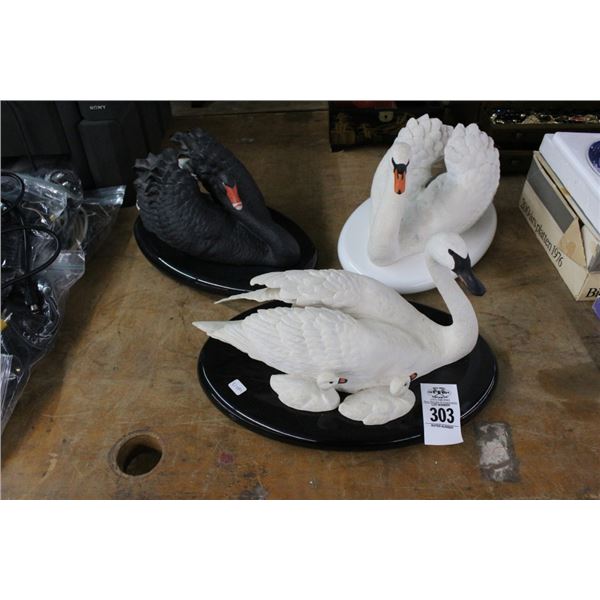 3-Franklin Mint Collector Goose On Granite Oval Base - 3 X $