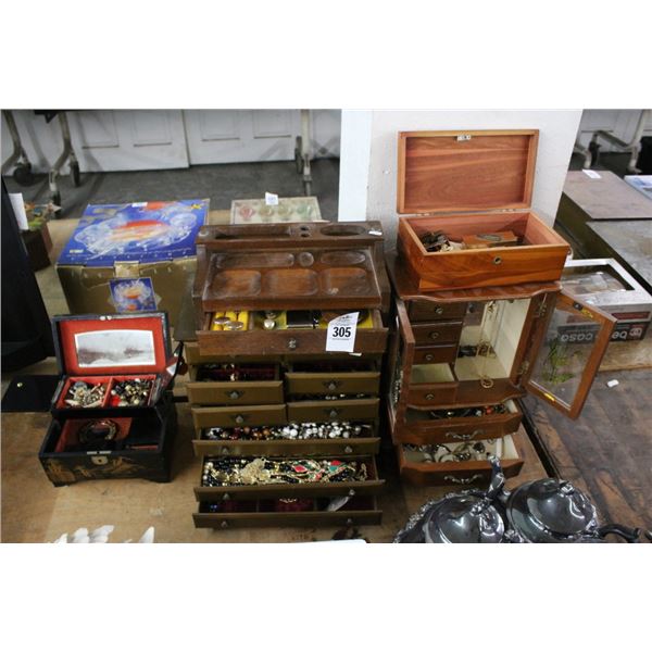 Jewelry Chest 5 w/Asst. Estate Jewelry, Flint Lighter