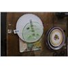 Image 1 : Enamel Plate w/Asst. Large Painted Dishes, Serving Tray