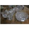 Image 2 : Pressed Crystal Bowls, Vase - 4