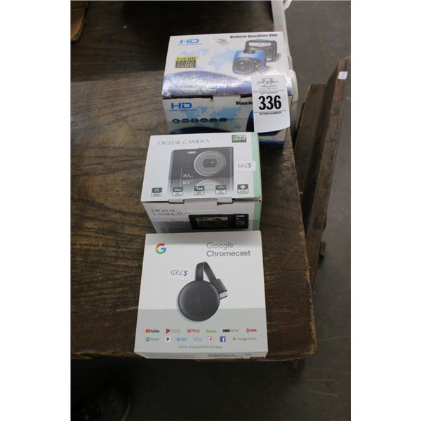 Vehicle Black Box DVR, Digital Camera, Google Chrome Cast