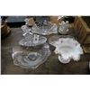 Image 1 : Pressed Glass Dishes, Bowls, Candlestick, Ruffled Glass, Cherub Music Box