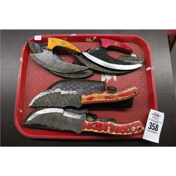 4-Custom Knife w/Sheath - 4 X $