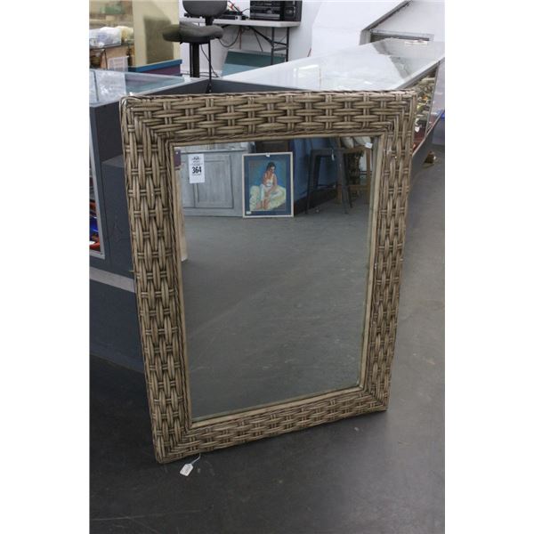 Large Wicker Framed Mirror - No Shipping