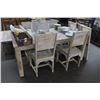 Image 1 : New White Wash Distressed Wood Dining Table w/4 Chairs