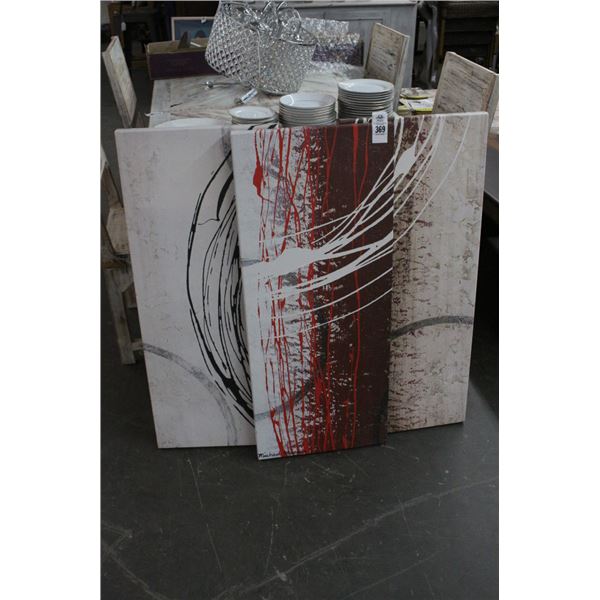 Abstract Unframed  3 PC. Wall Art
